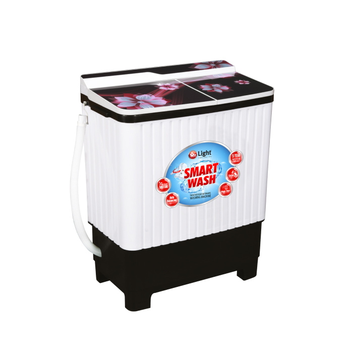 Mr Light Semi Automatic Washing Machine With Glass Lid 8.5 KG- MR2107